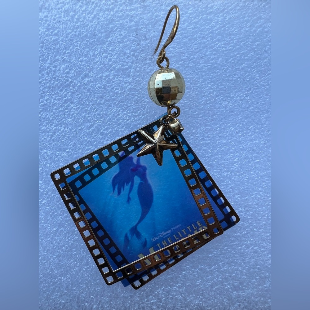 Disney little mermaid dangling film earring